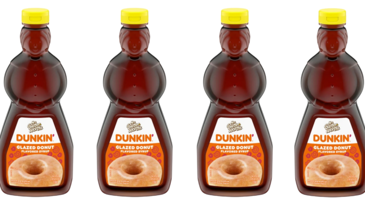 You Can Now Get Mrs. Butterworth’s Dunkin’ Glazed Donut Flavored Syrup to Make Your Morning Pancakes Extra Sweet 