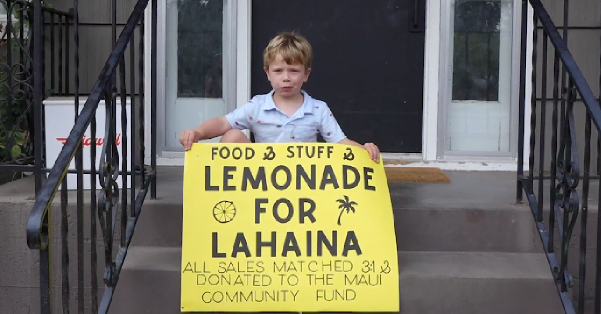 This Boy’s Lemonade Stand Raised $16K For The Maui Fire Victims And I’m Crying Tears of Joy