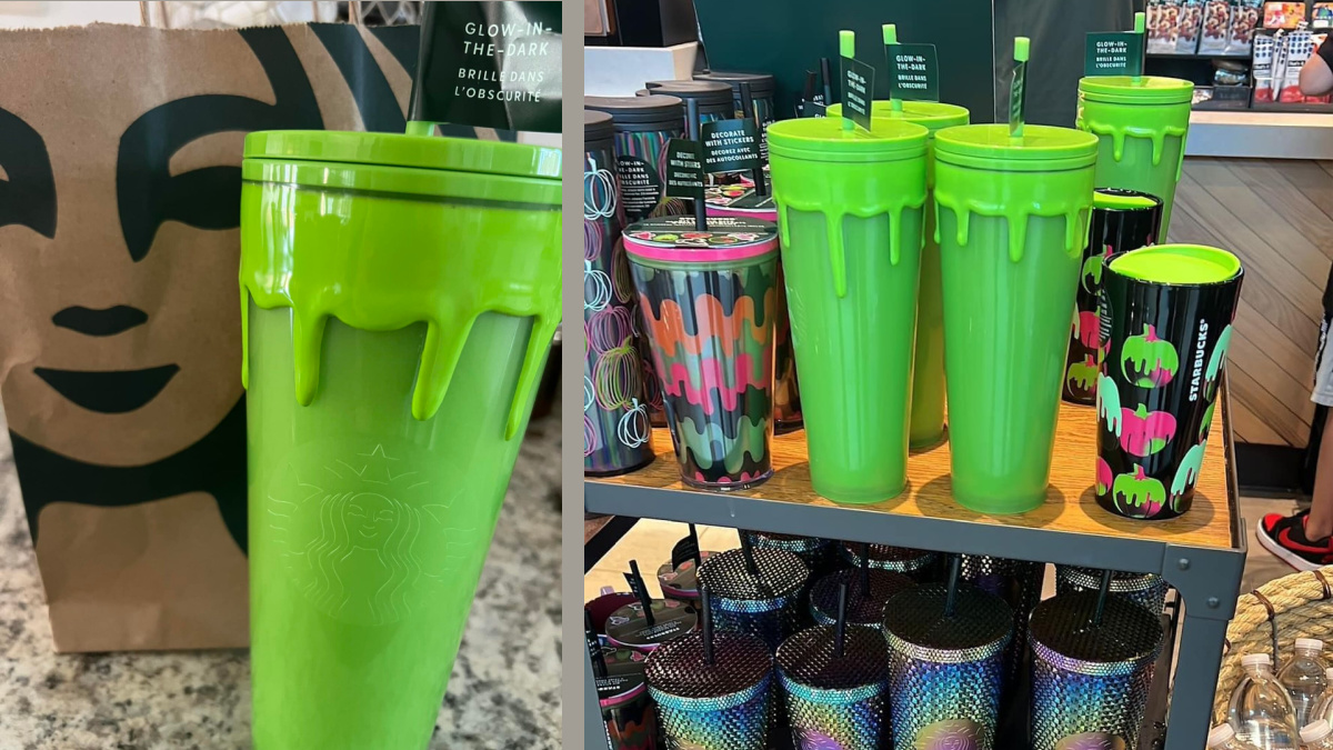 Starbucks is Selling A Green Slime Tumbler That is Giving All The Goosebumps Vibes