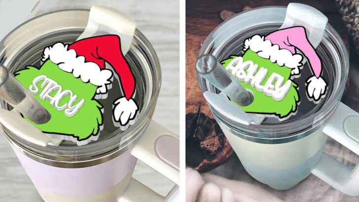 This Grinch Stanley Cup Name Plate Is The Perfect Holiday Accessory For Your Favorite Tumbler