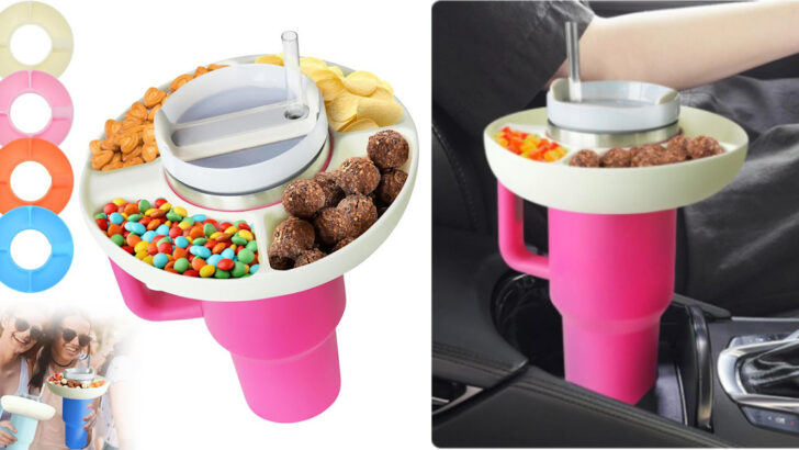 You Can Now Get A Reusable Snack Tray For Your Stanley Tumbler and It Is Everything