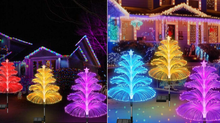 These Color-Changing Fiber Optic Christmas Trees Will Make Your Front Yard Look Merry And Bright