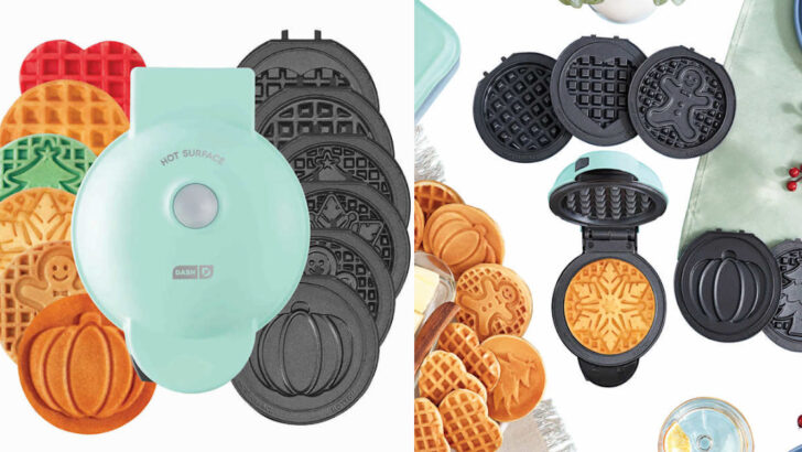 Costco is Selling A Mini Dash Waffle Maker That Comes With 6 Interchangeable Plates And We Are Here For It