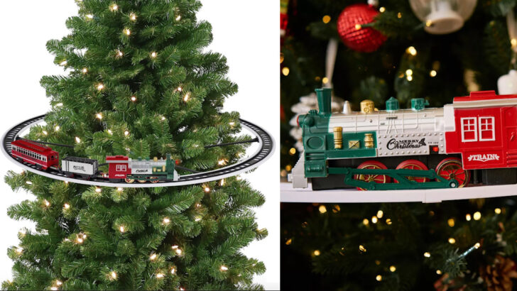 You Can Get An Animated Christmas Train That Rides Around Your Christmas Tree