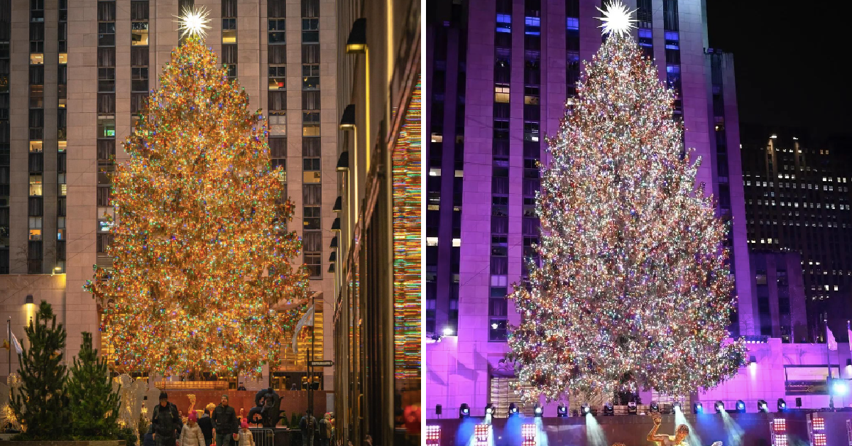 The Rockefeller Christmas Tree Has Officially Been Lit With 50,000 Multi-Colored LED Lights