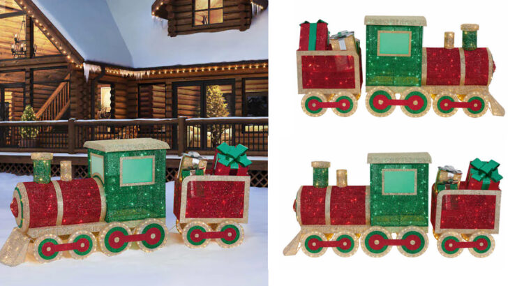 You Can Get A Twinkling Christmas Train You Can Put in Your Yard For The Holidays