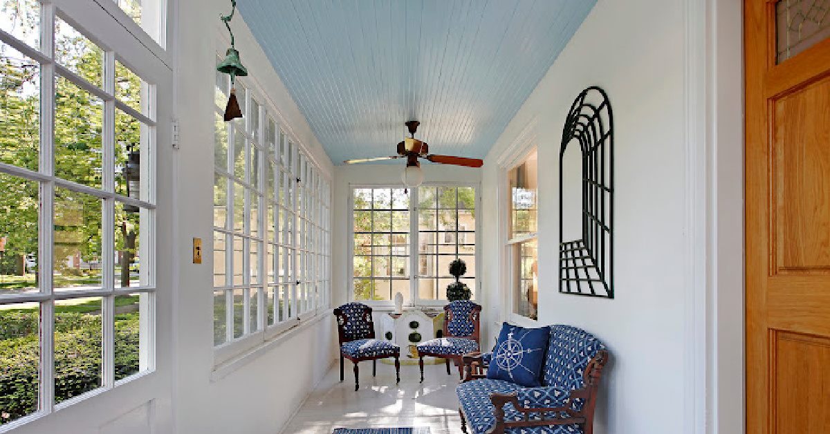 Here’s What It Means If You See A Porch Ceiling Painted Blue