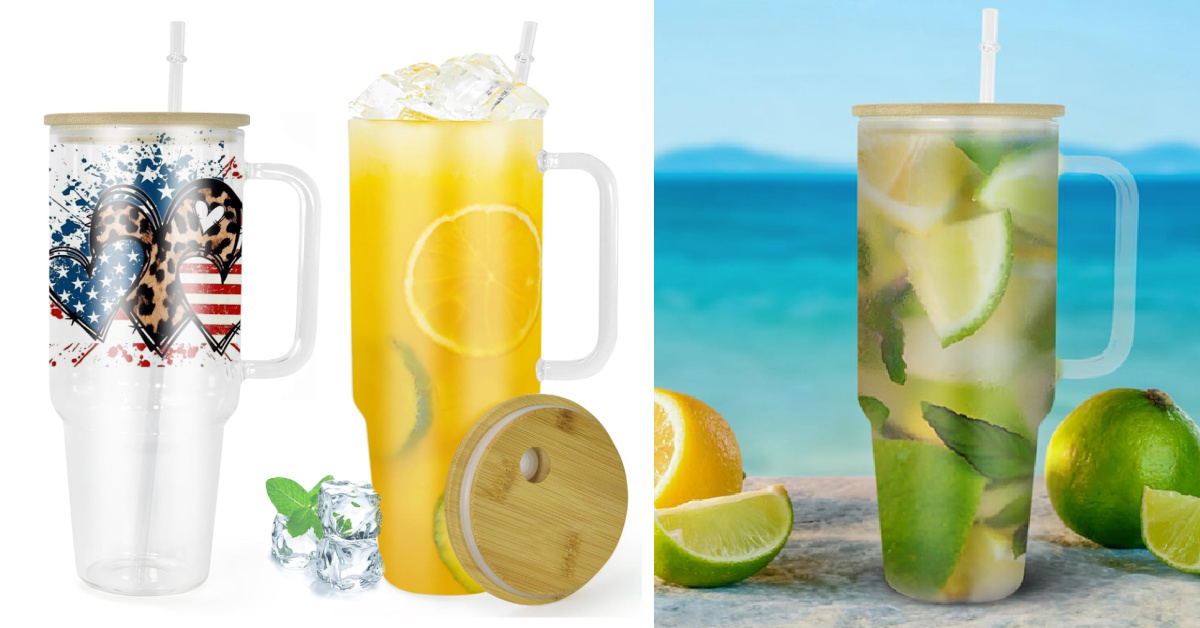 This 40-Ounce Glass Stanley Dupe Is Giving Us All The Stanley Tumbler Vibes