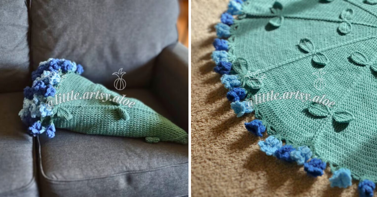 You Can Crochet a Blanket That Looks Like a Bouquet of Roses When Folded