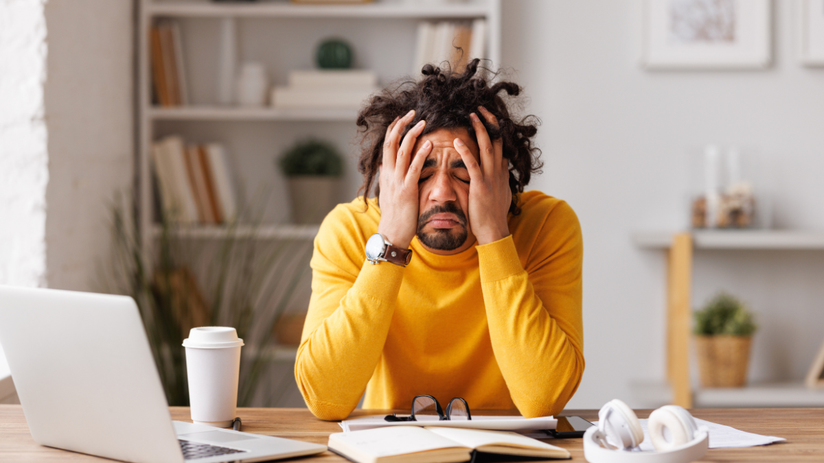 man exhausted