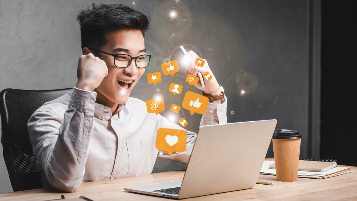 man getting likes