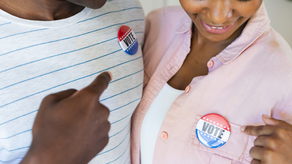 people with voting button