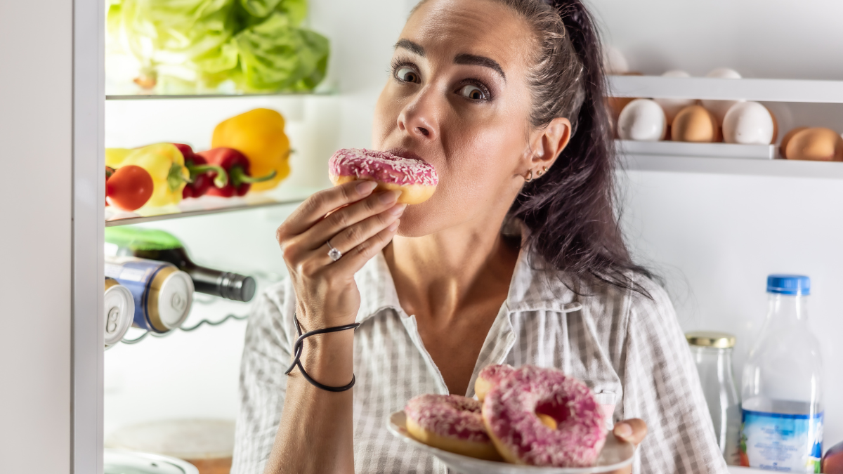 woman at fridge