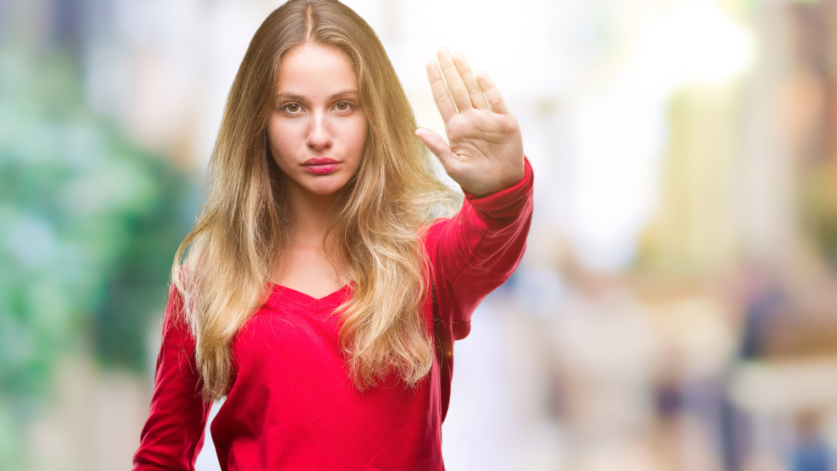 woman saying no