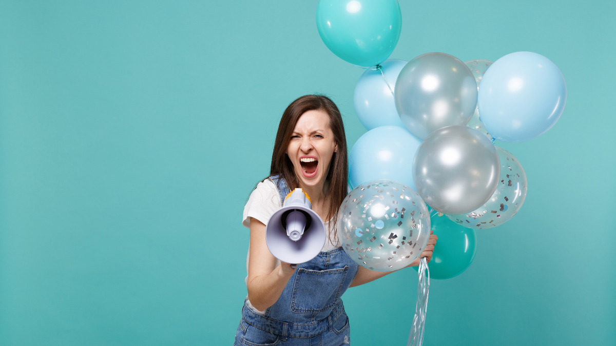 woman shouting