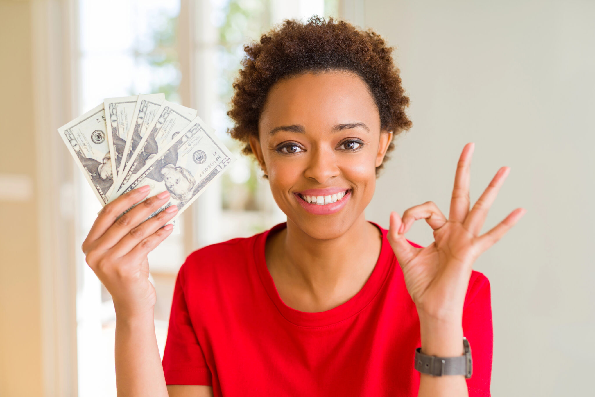 woman with money