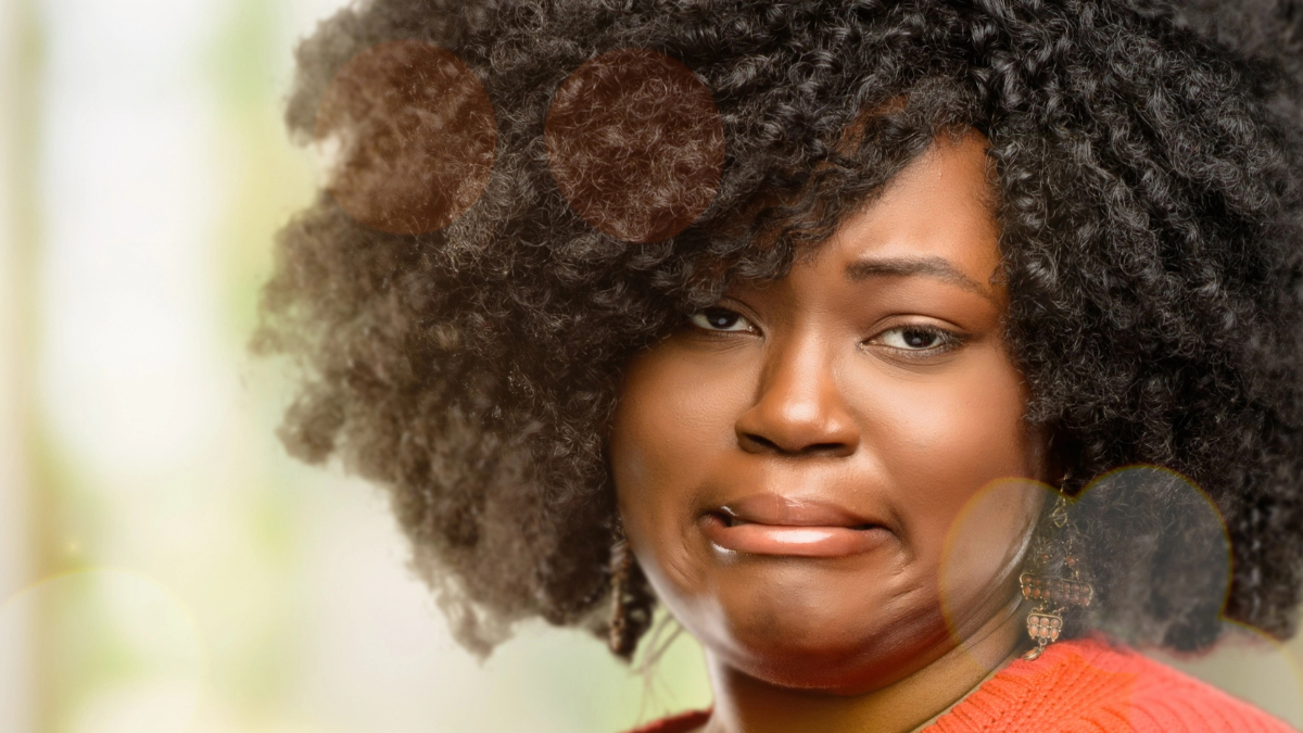 woman looking grossed out