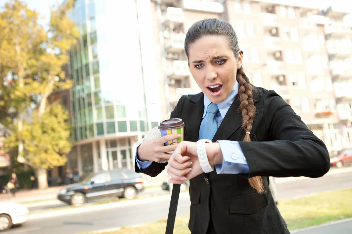 Woman Running Late