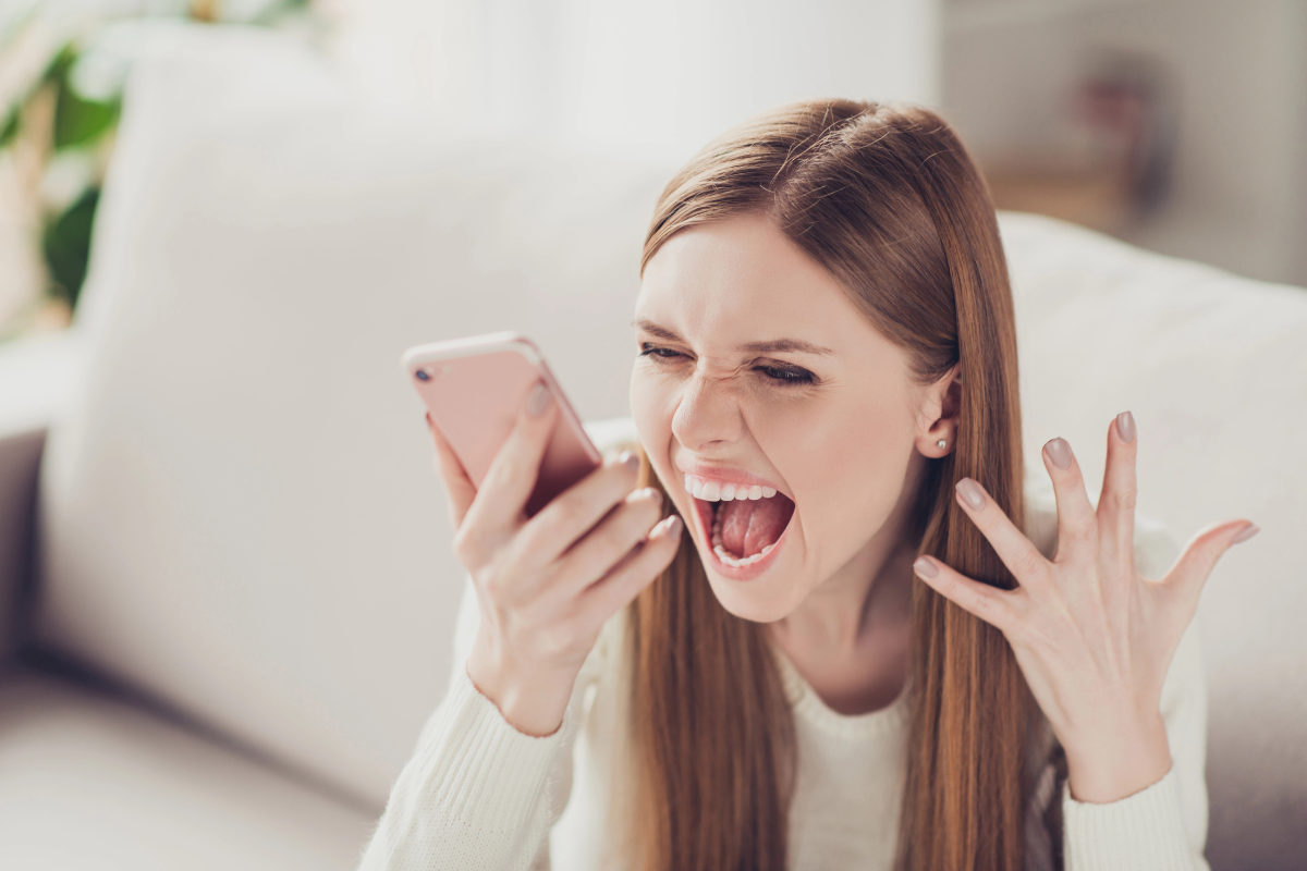 Woman Yelling Phone