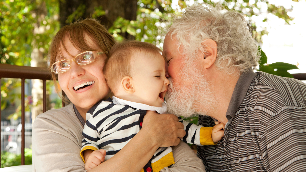 baby with grandparents