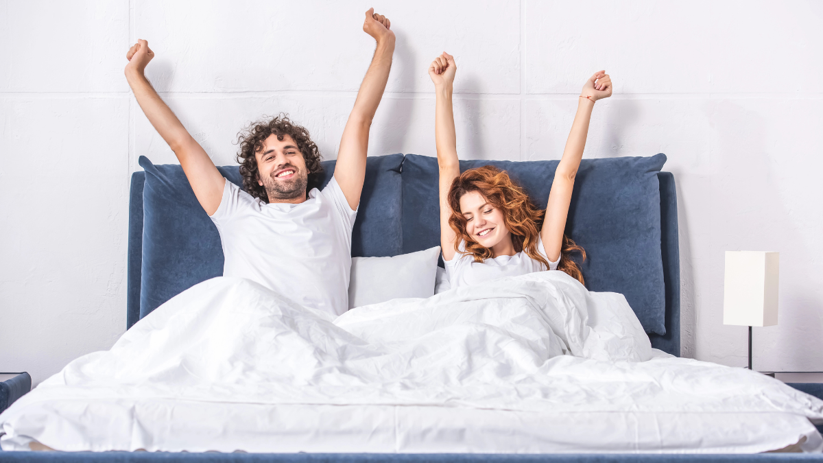 couple waking up