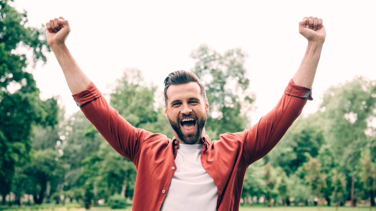 excited man