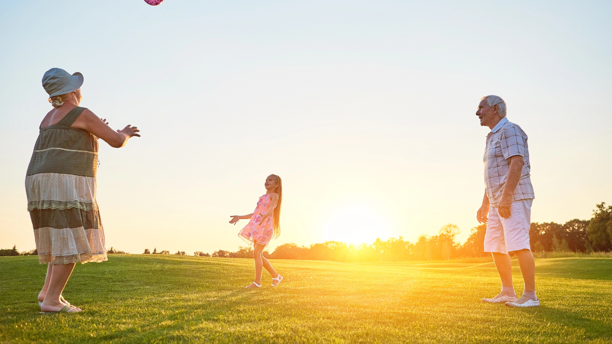 family playing