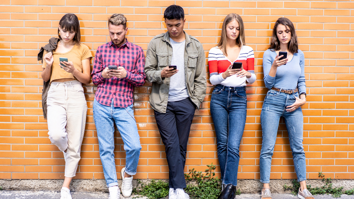 group of people on phones