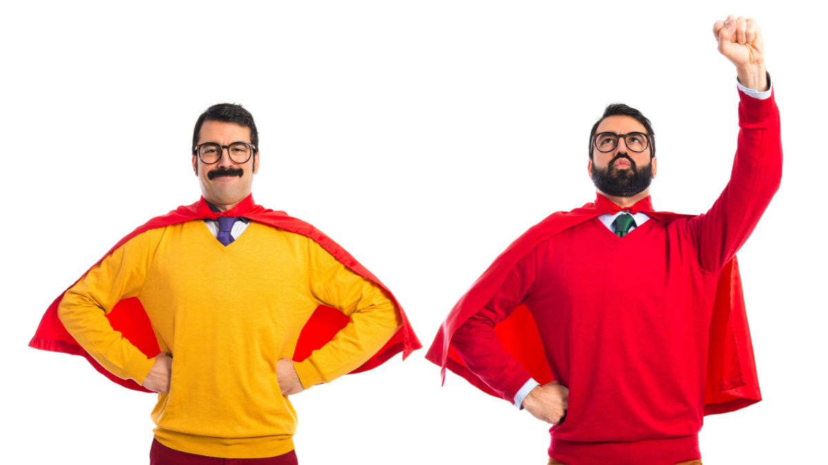 man dressed like superhero