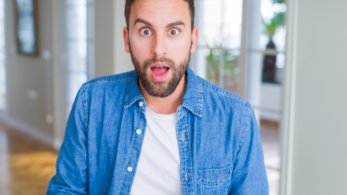 man surprised