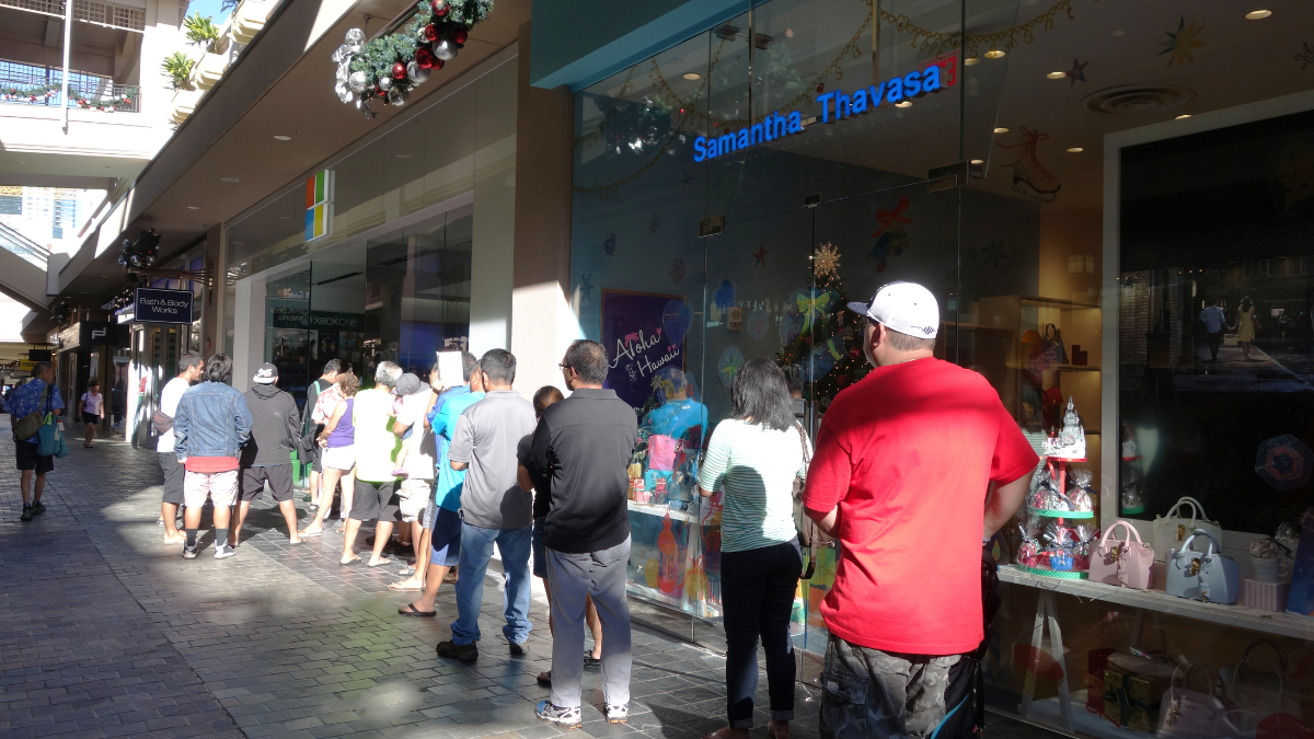 people in line