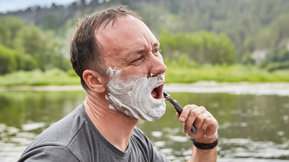 person shaving