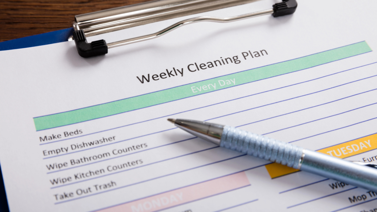 weekly cleaning plan