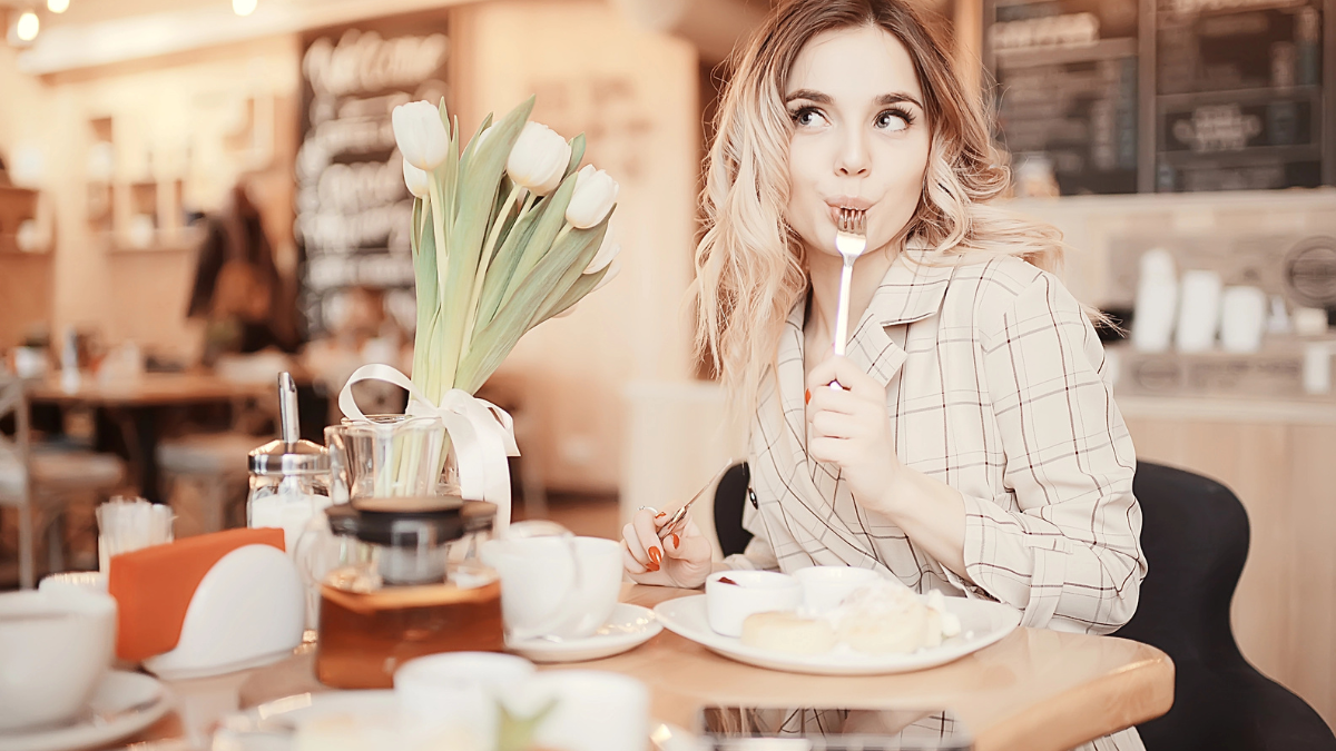woman eating alone