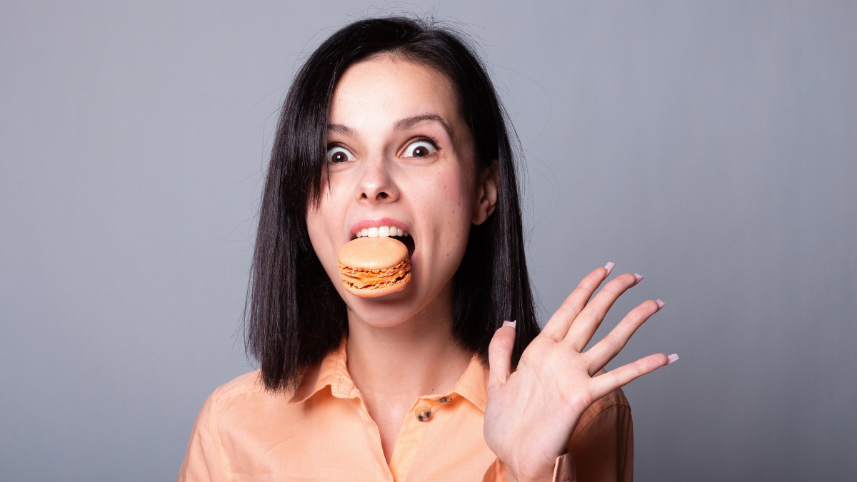 woman eating sweets