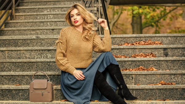 woman on stairs