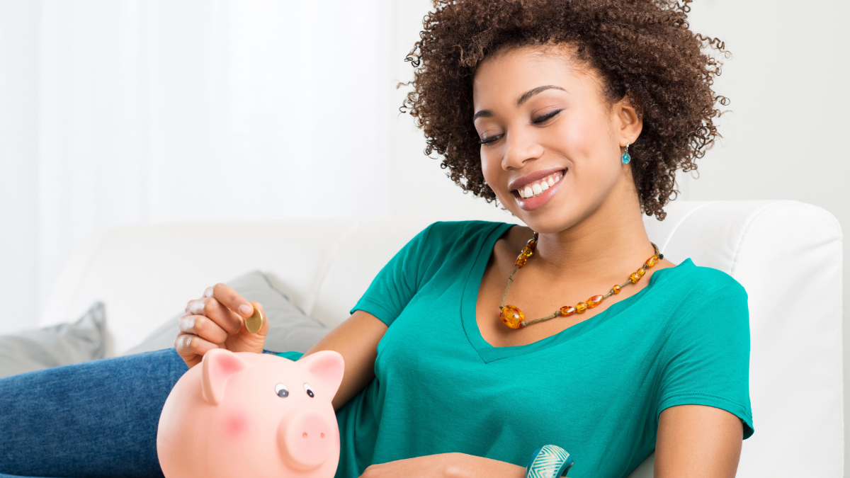 woman saving money