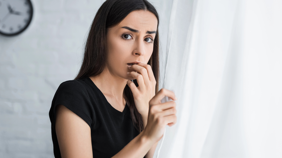 woman scared