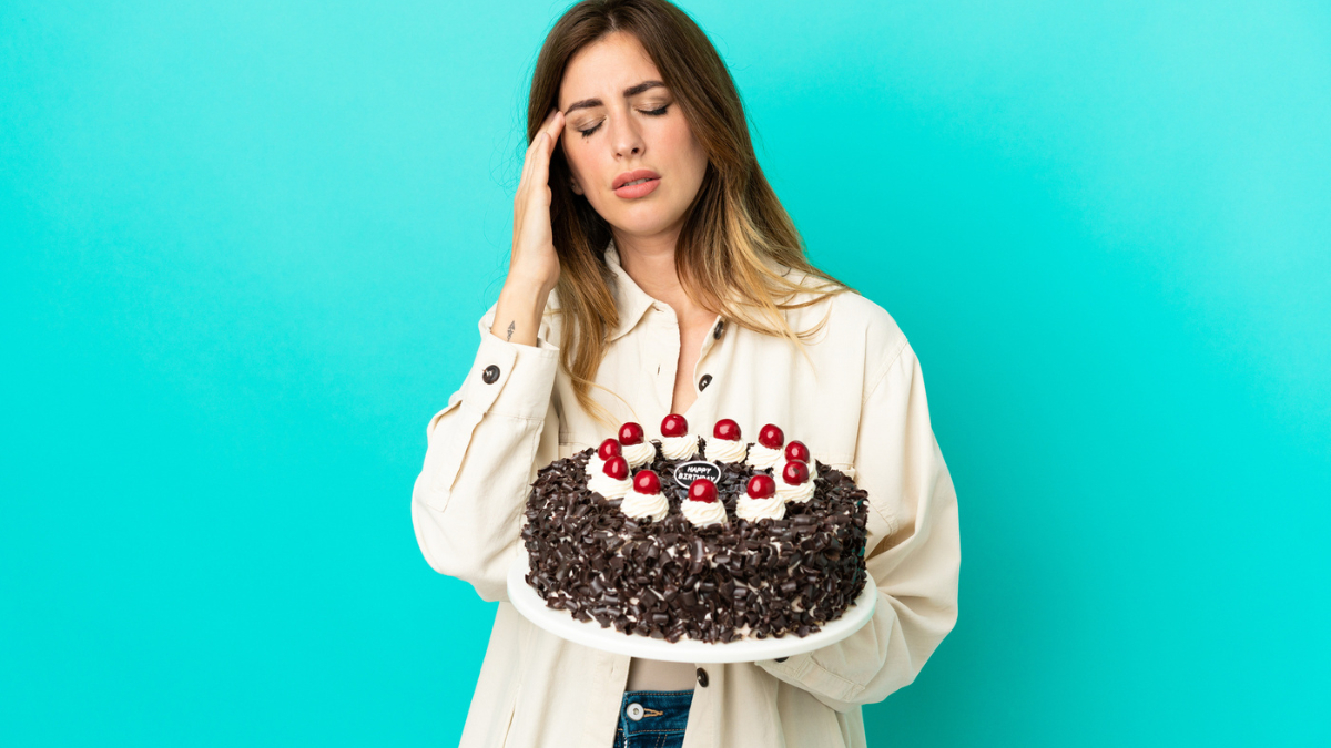 woman with cake