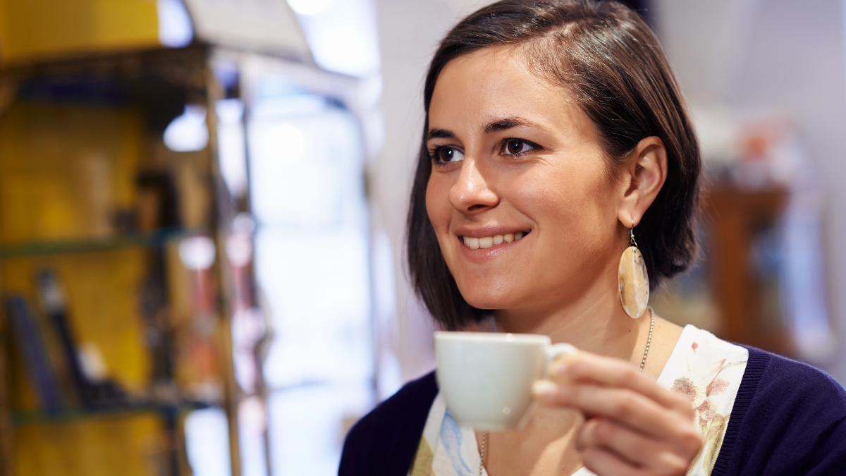 woman with coffee