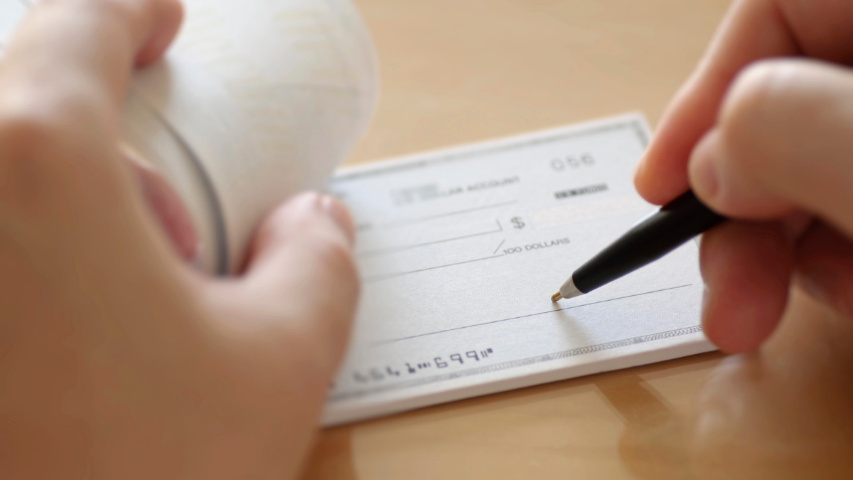writing a check