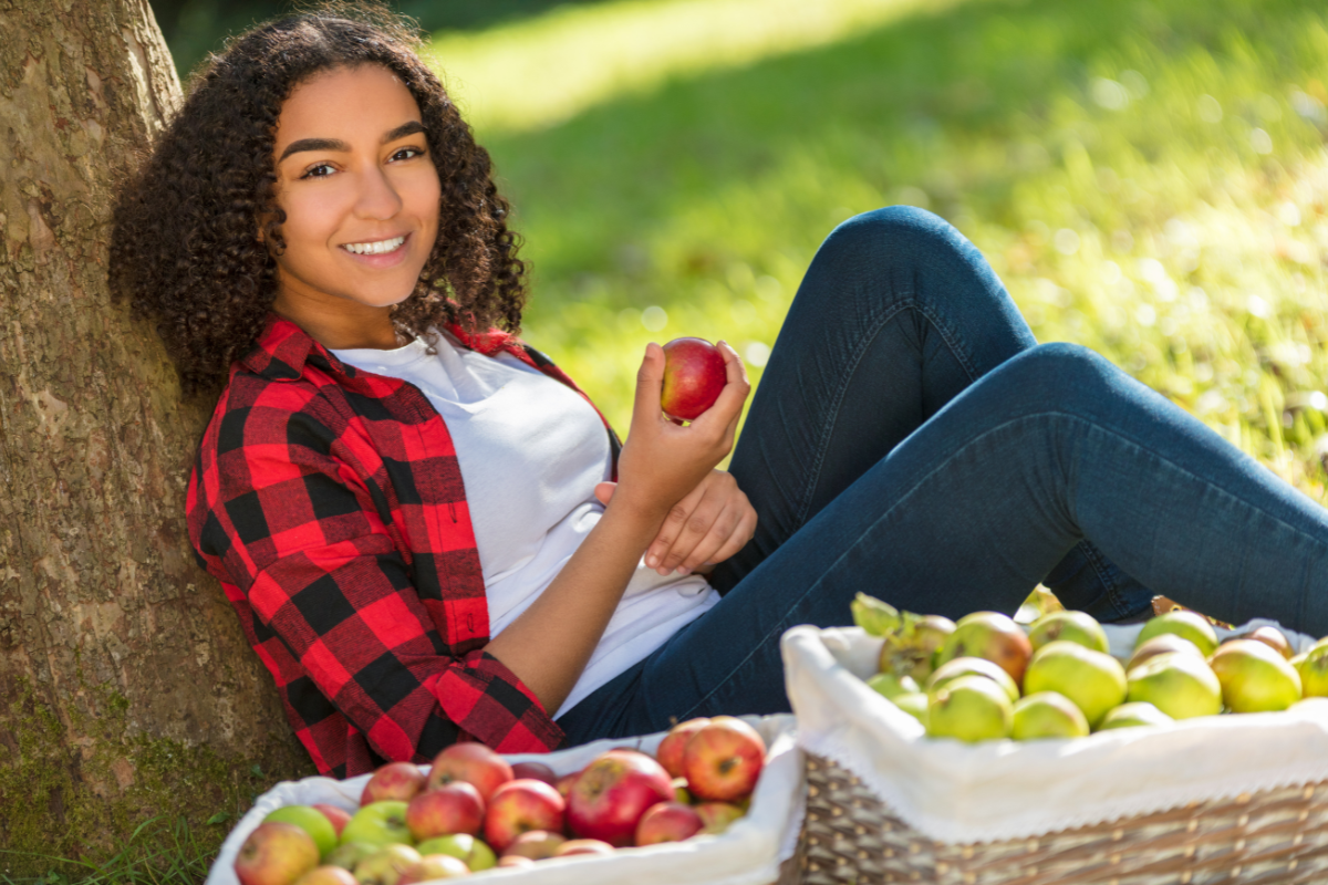 Plaid Shirt Apples Farm