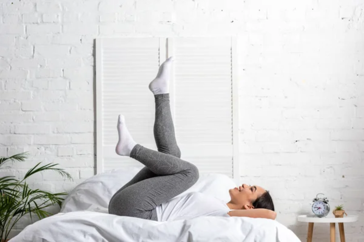 Woman Leggings Bed