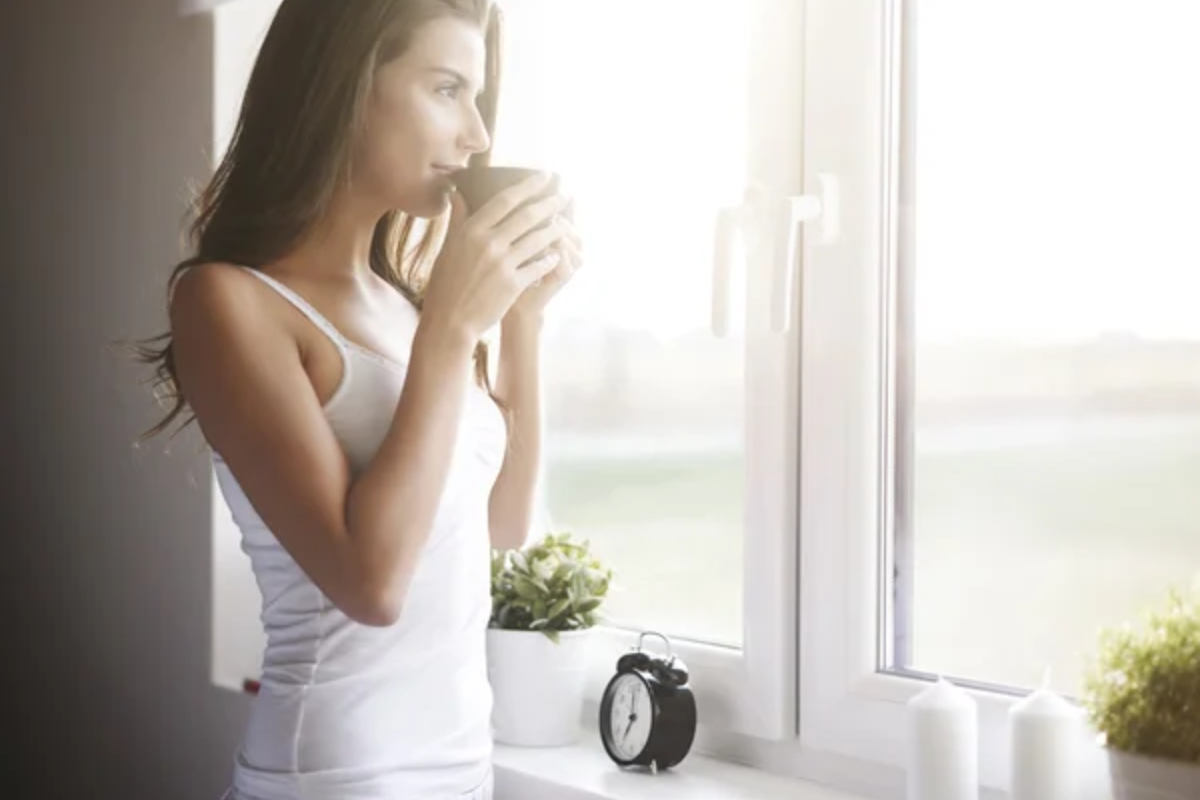 Woman Morning Sleep Coffee