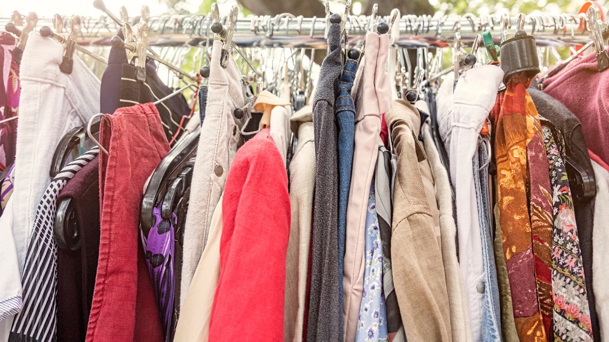 clothes at flee market