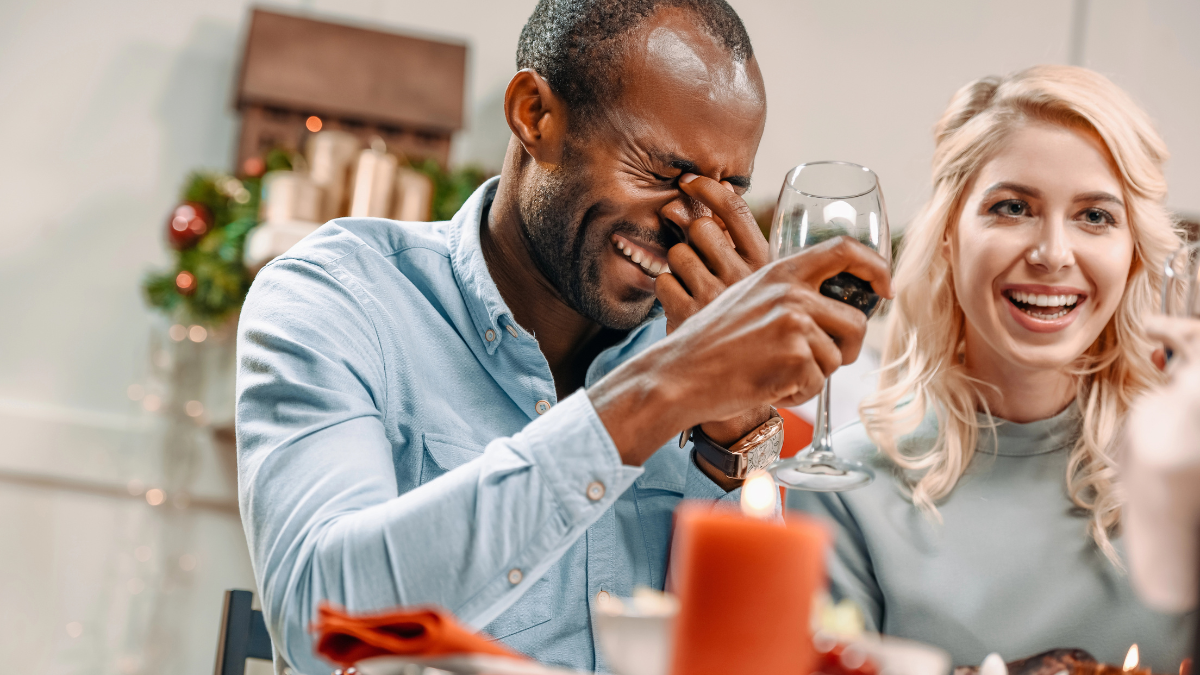 couple laughing
