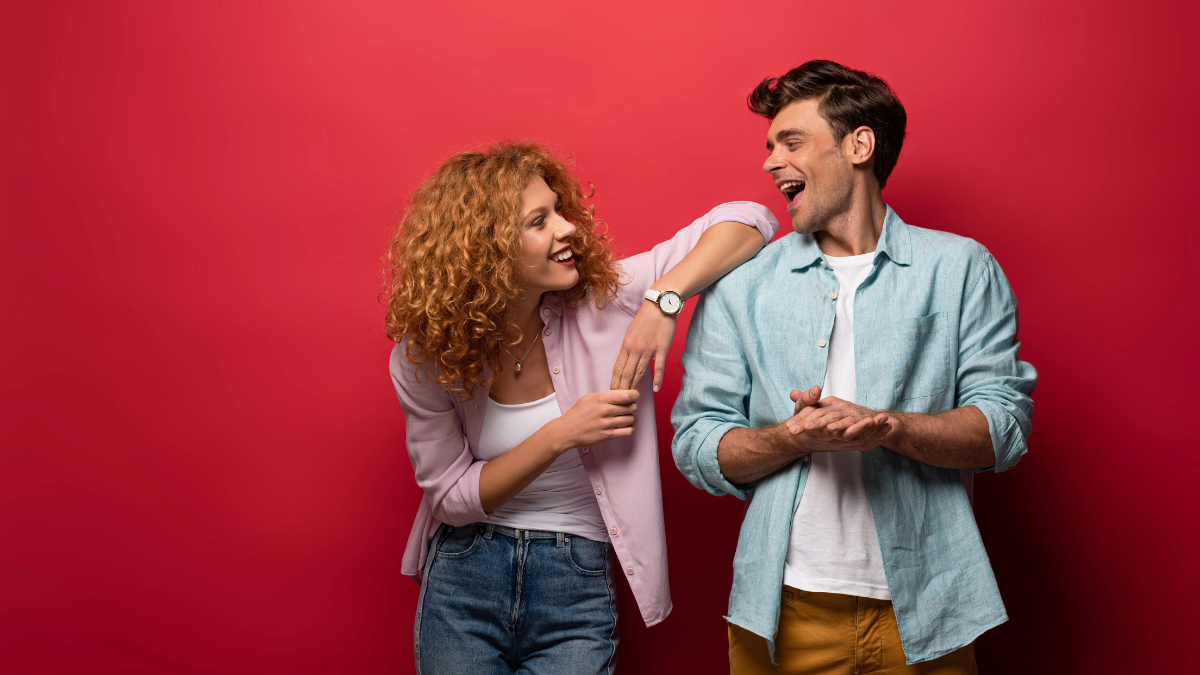 couple laughing
