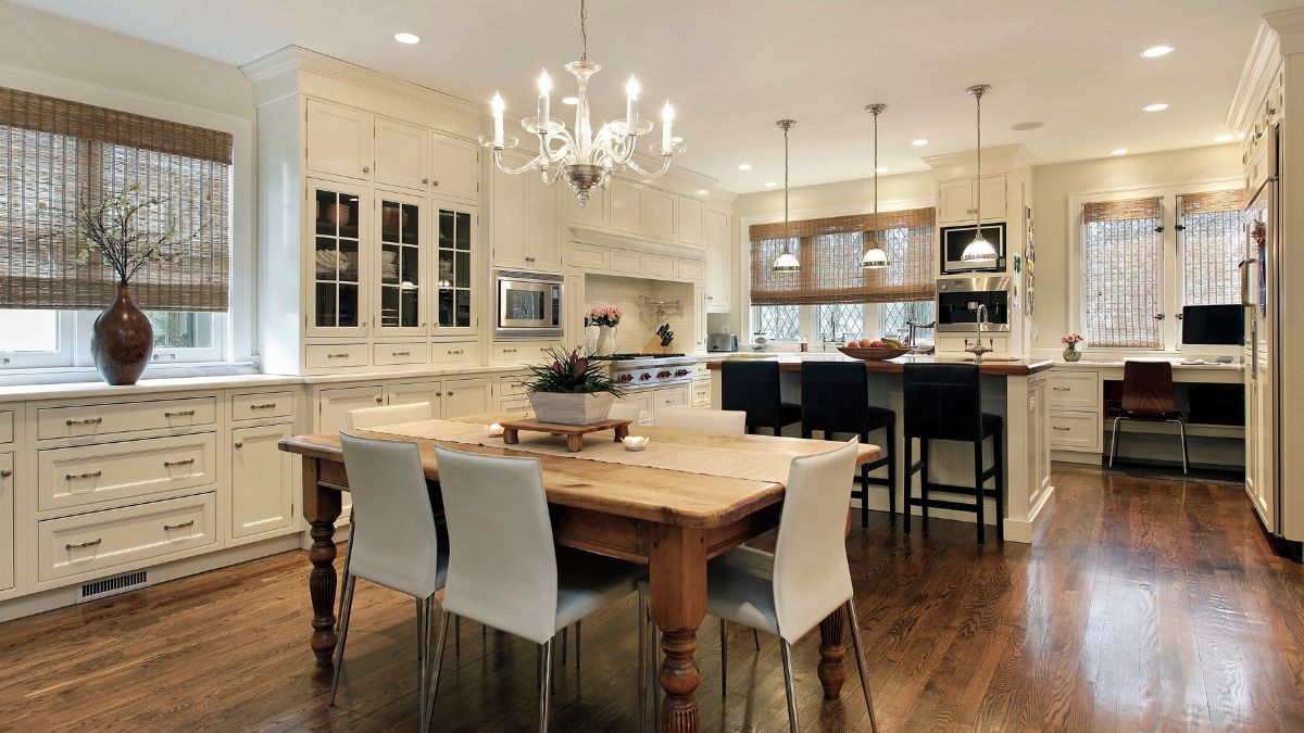 dining room and kitchen