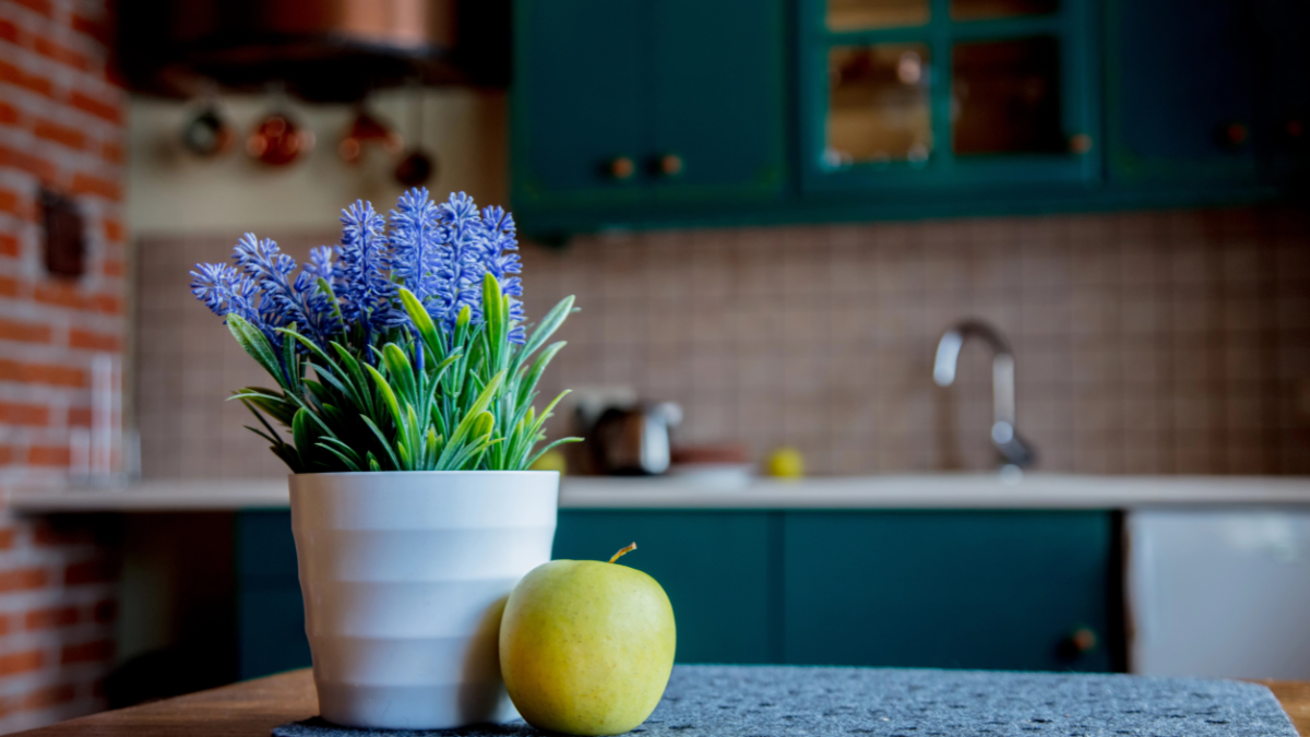 flowers in kitchen
