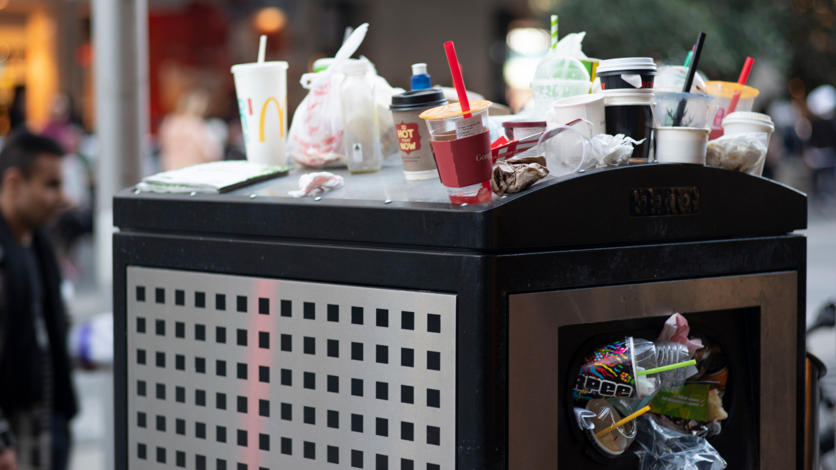 full trash can